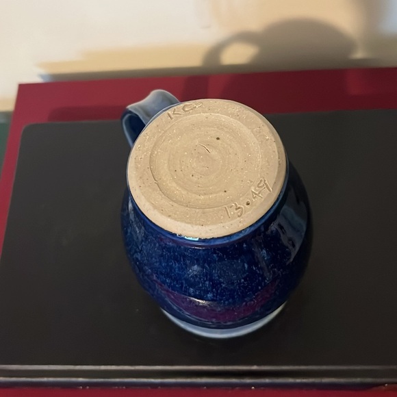Handmade Artisan Pottery Blue Coffee Tea Mug - Picture 6 of 6